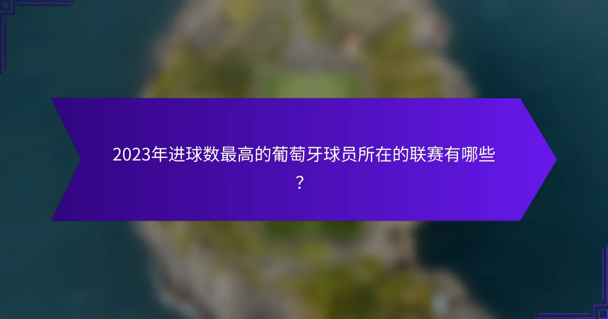 2023年进球数最高的葡萄牙球员所在的联赛有哪些？