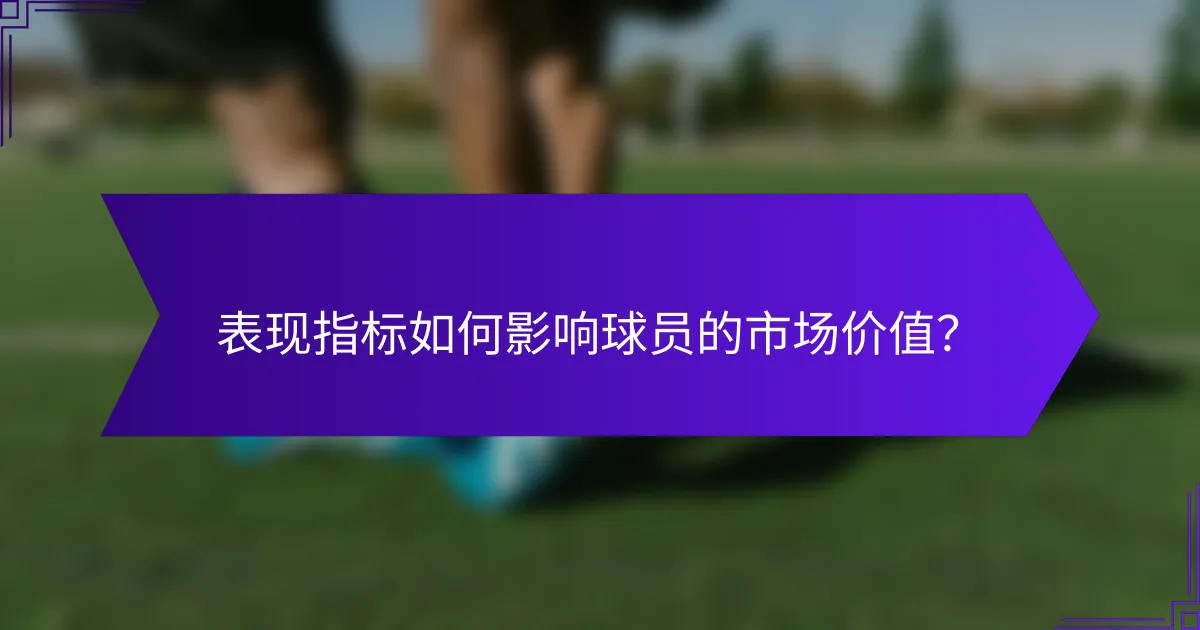 表现指标如何影响球员的市场价值？