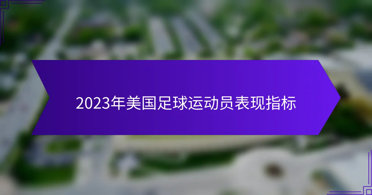 2023年美国足球运动员表现指标