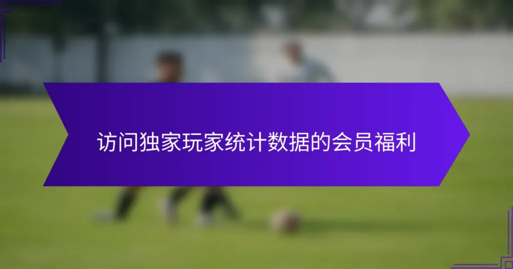 访问独家玩家统计数据的会员福利