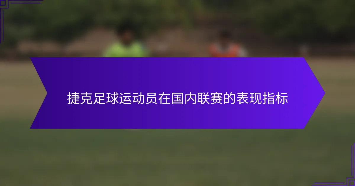 捷克足球运动员在国内联赛的表现指标