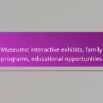 Museums: interactive exhibits, family programs, educational opportunities
