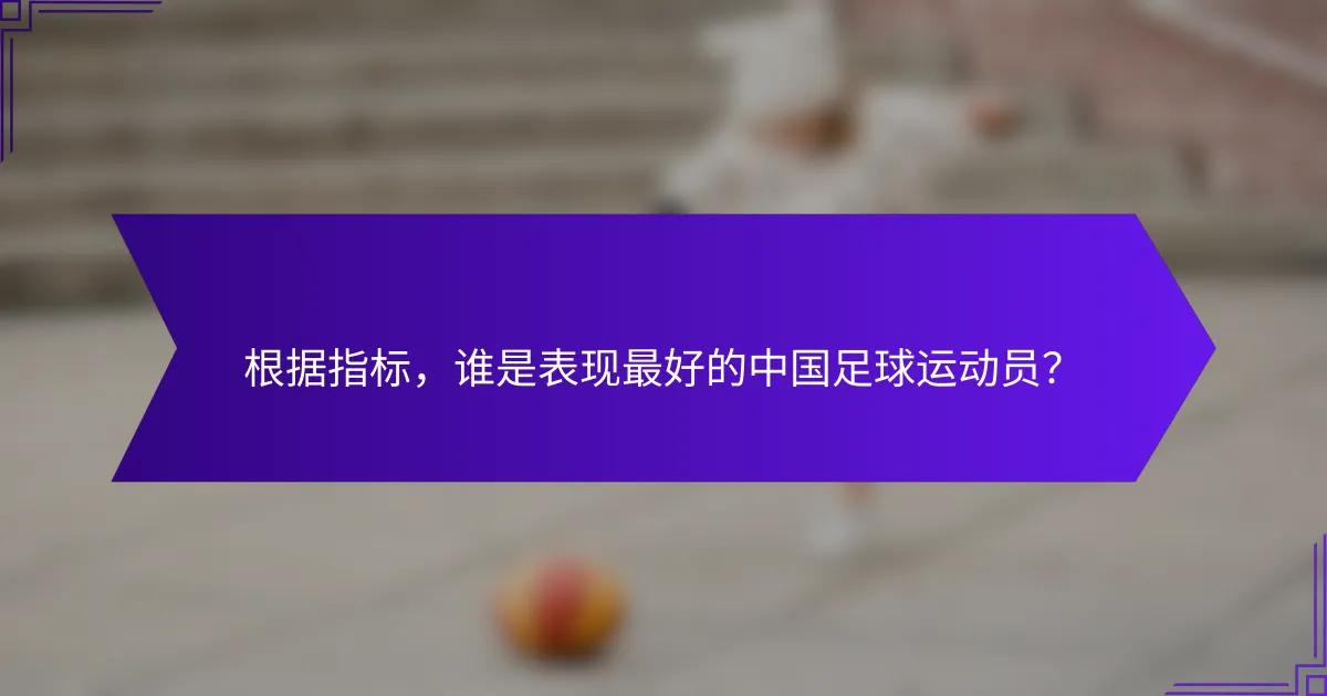 根据指标,谁是表现最好的中国足球运动员?