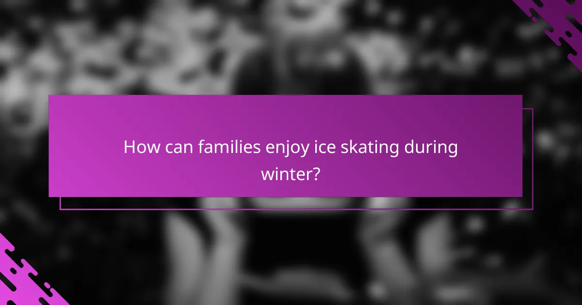 How can families enjoy ice skating during winter?