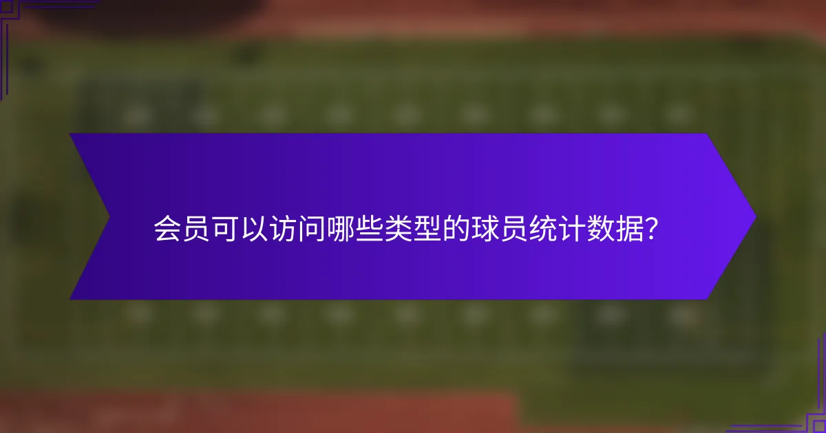 会员可以访问哪些类型的球员统计数据?