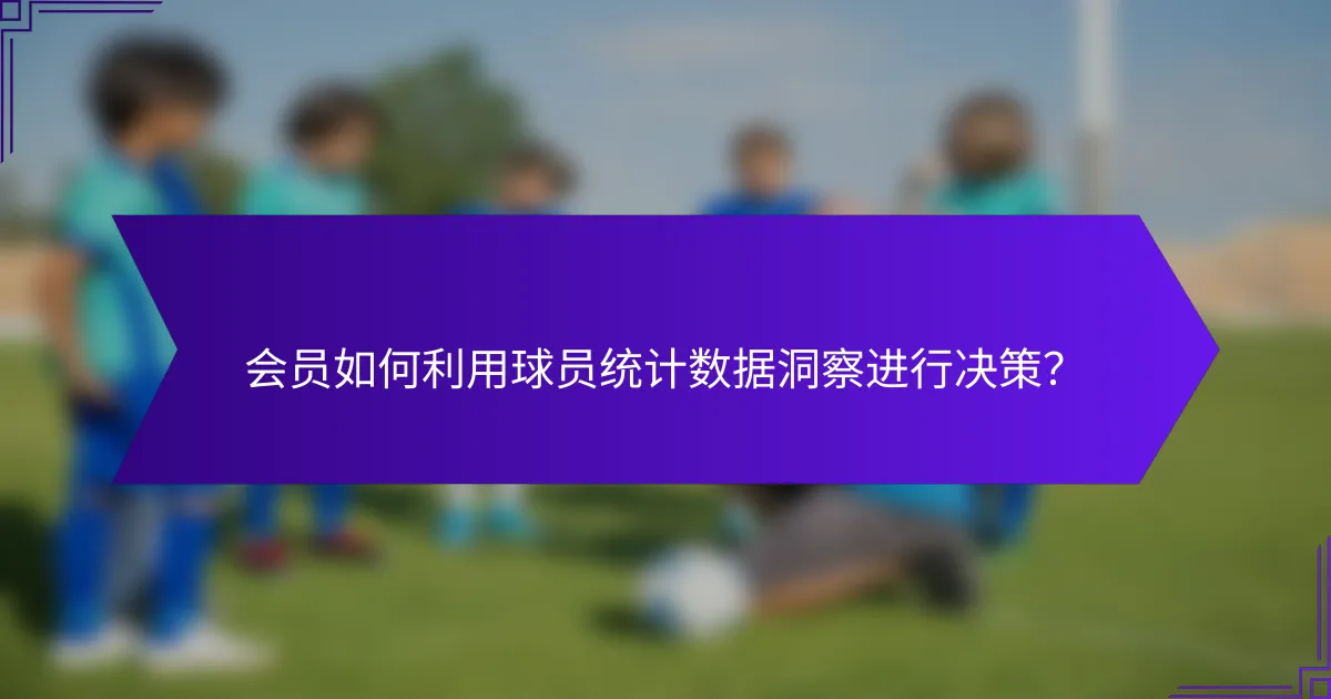 会员如何利用球员统计数据洞察进行决策？
