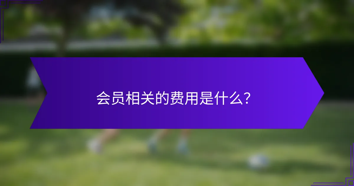 会员相关的费用是什么？