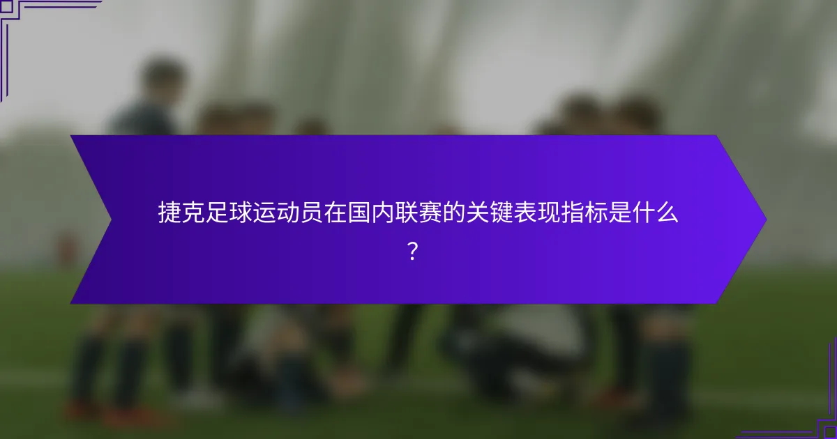捷克足球运动员在国内联赛的关键表现指标是什么？