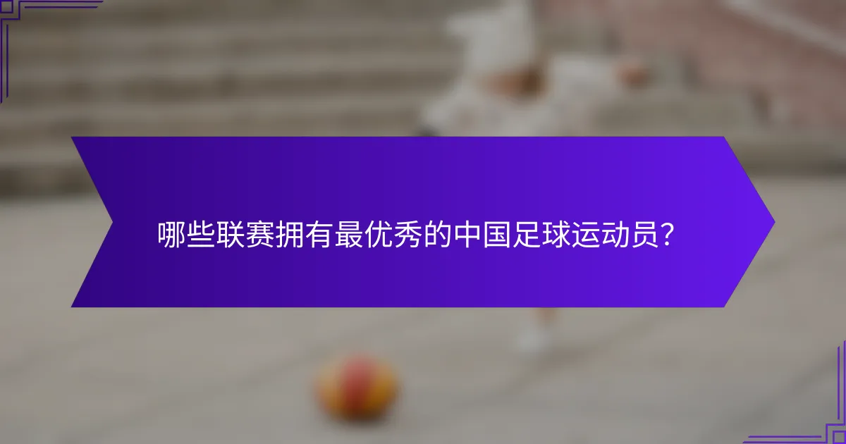 哪些联赛拥有最优秀的中国足球运动员?