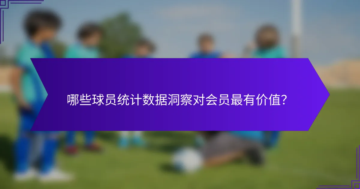 哪些球员统计数据洞察对会员最有价值？