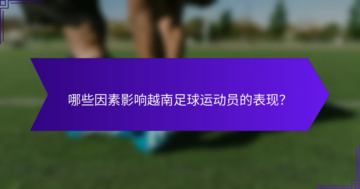 哪些因素影响越南足球运动员的表现？