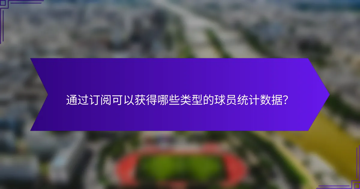 通过订阅可以获得哪些类型的球员统计数据？