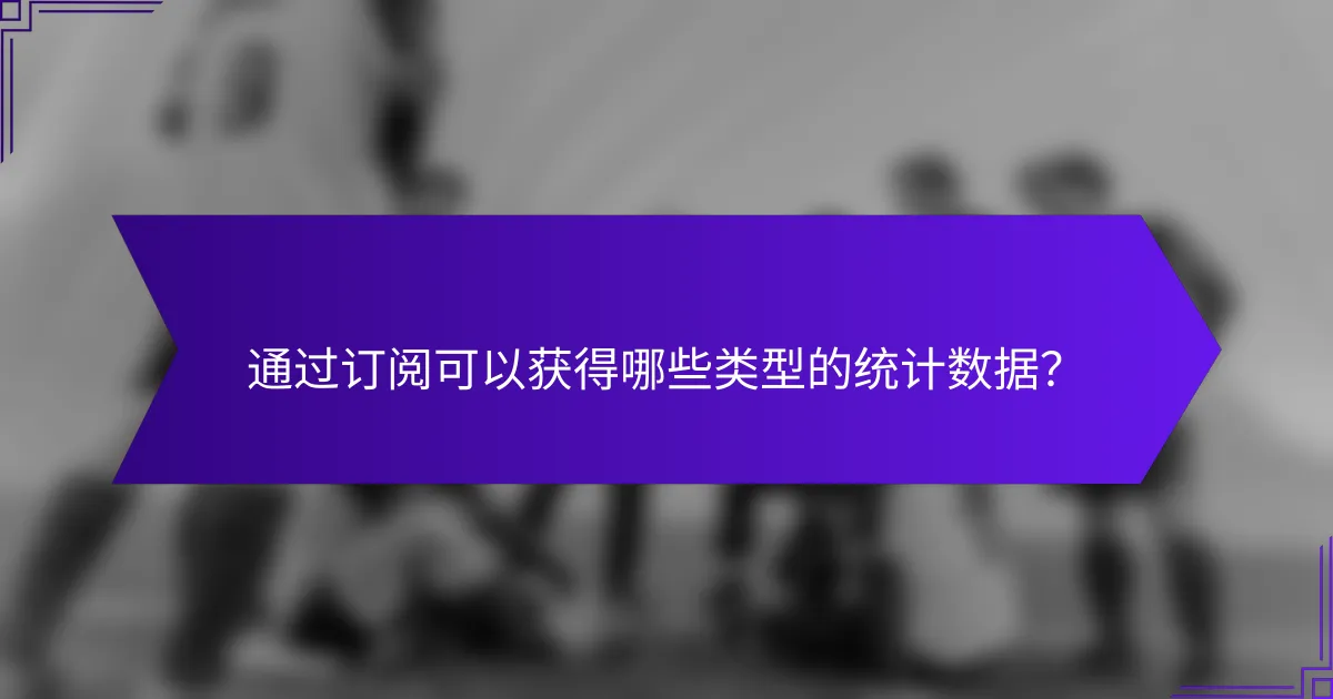 通过订阅可以获得哪些类型的统计数据？