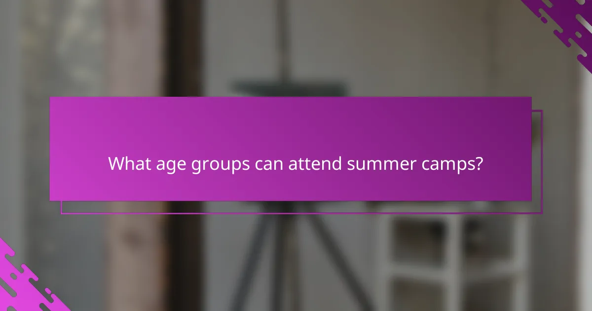 What age groups can attend summer camps?