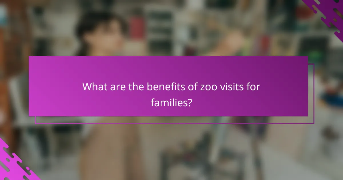 What are the benefits of zoo visits for families?