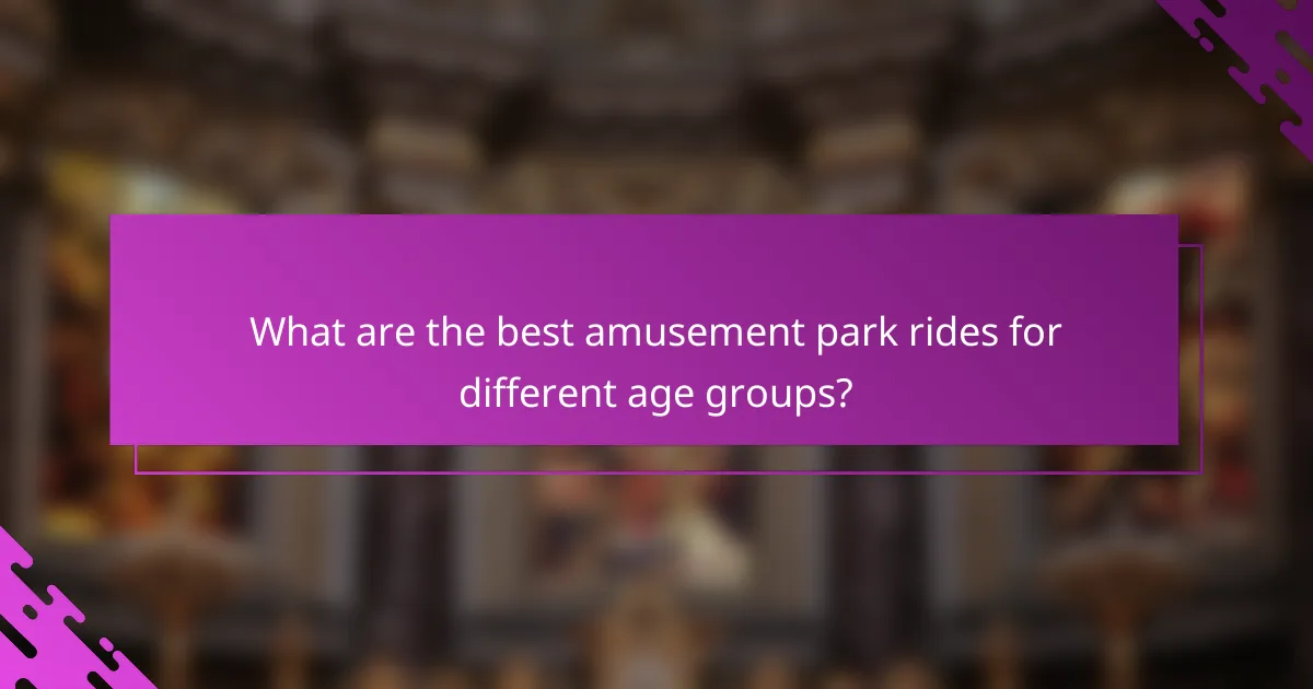 What are the best amusement park rides for different age groups?