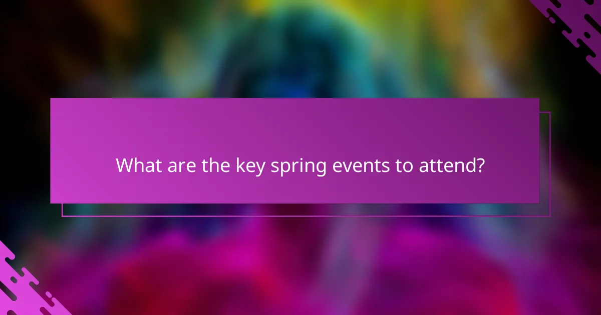What are the key spring events to attend?