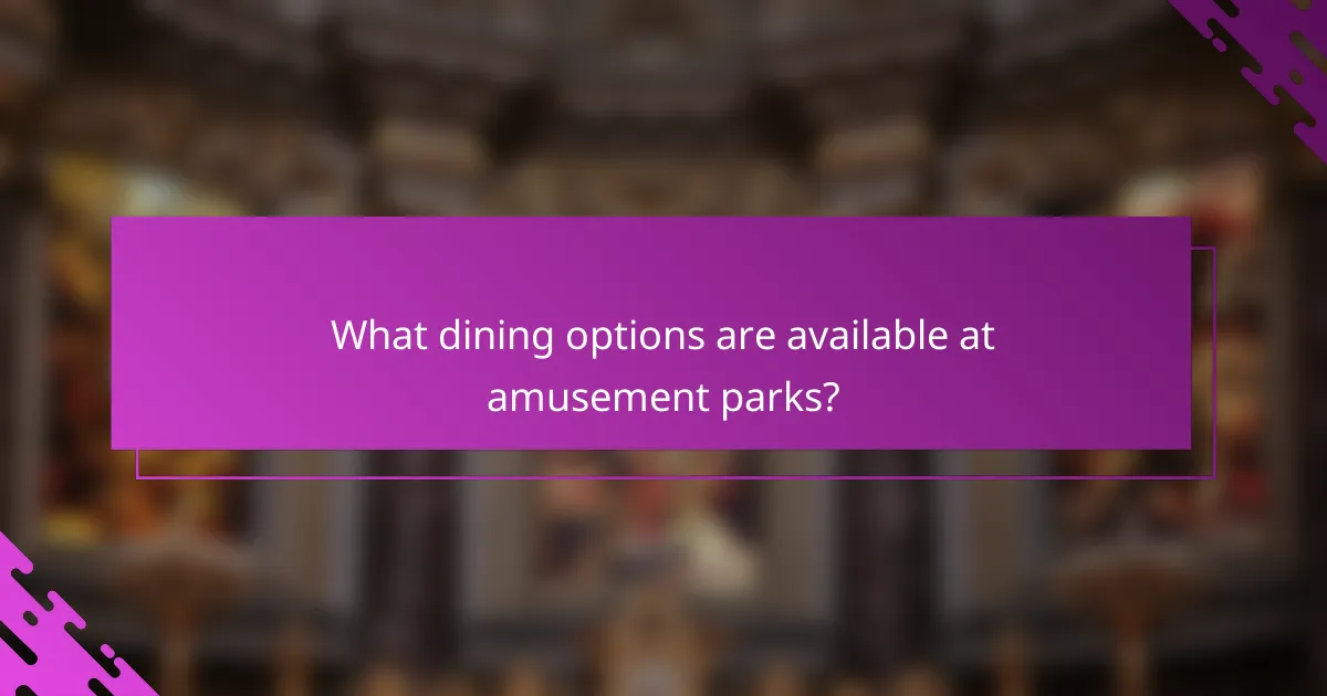 What dining options are available at amusement parks?