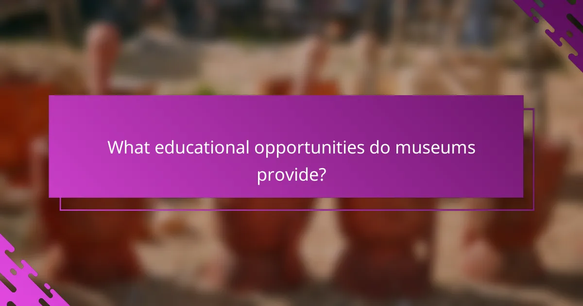 What educational opportunities do museums provide?