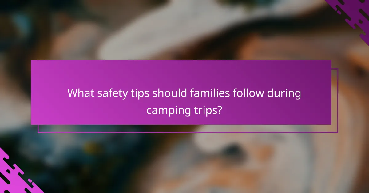 What safety tips should families follow during camping trips?