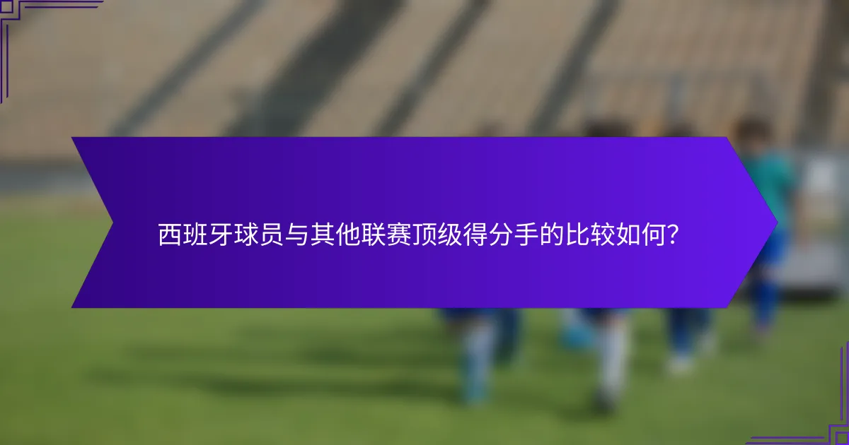 西班牙球员与其他联赛顶级得分手的比较如何？