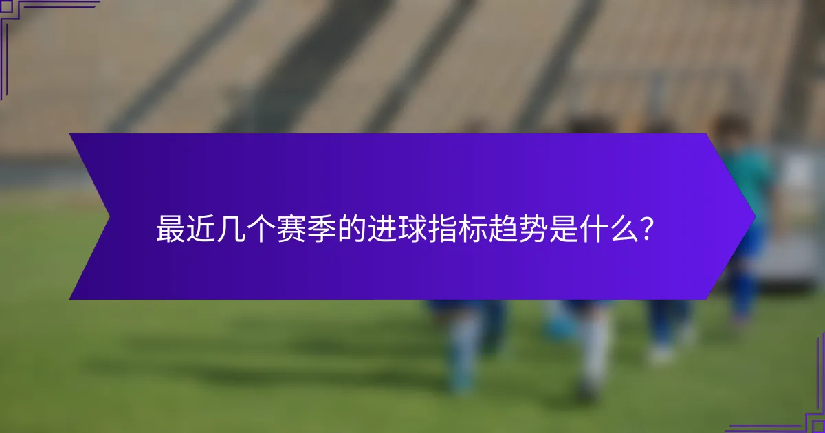 最近几个赛季的进球指标趋势是什么？